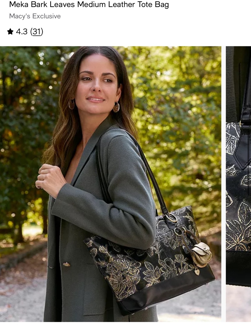 Patricia Nash Black and Gold Floral Tote - Picture 4 of 11